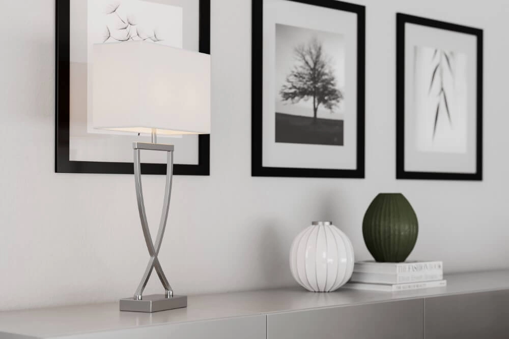 Table lamp Omega chrome white 52cm By Rydéns 7391741204387