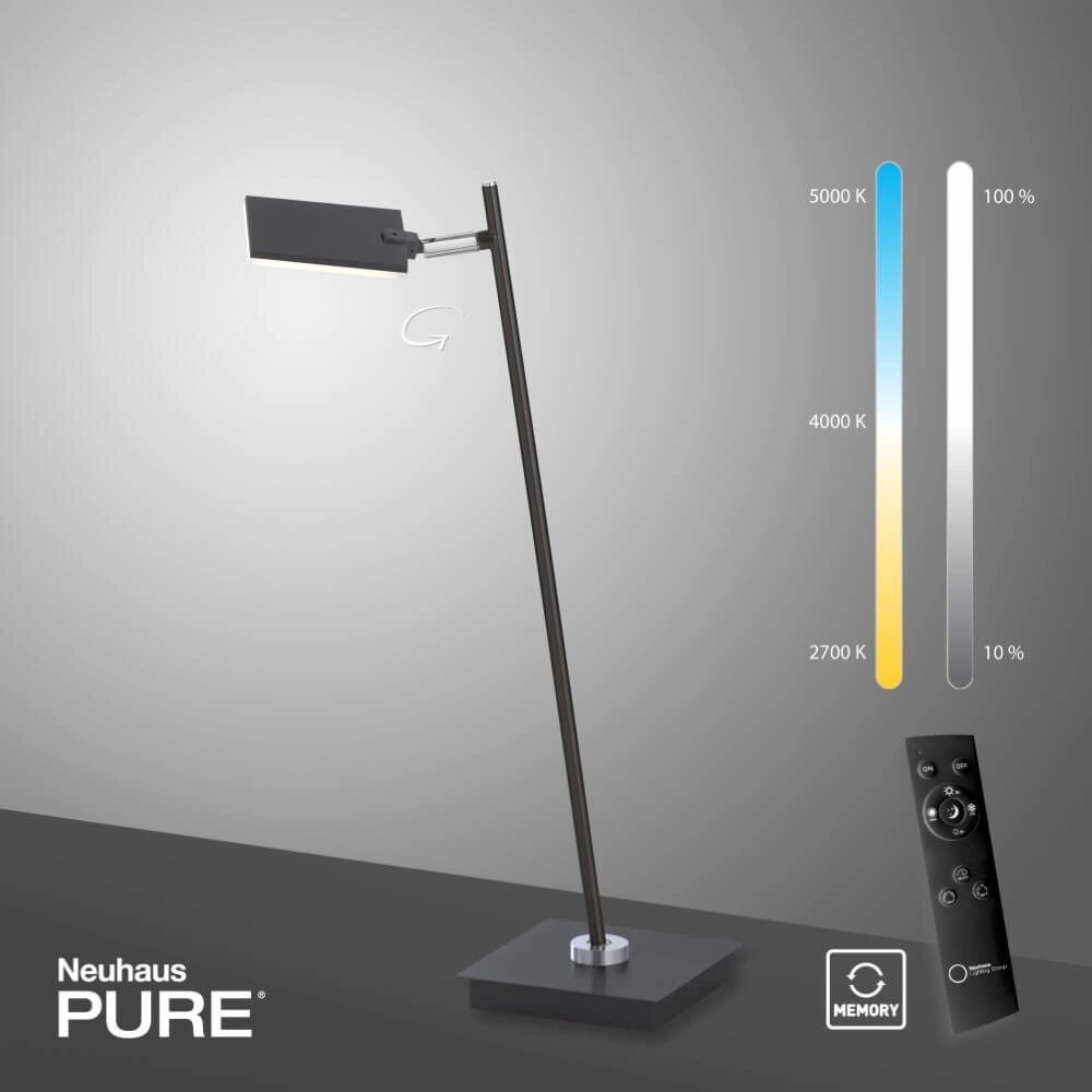 Designer table lamp Pure Mira black Paul Neuhaus 4012248367520