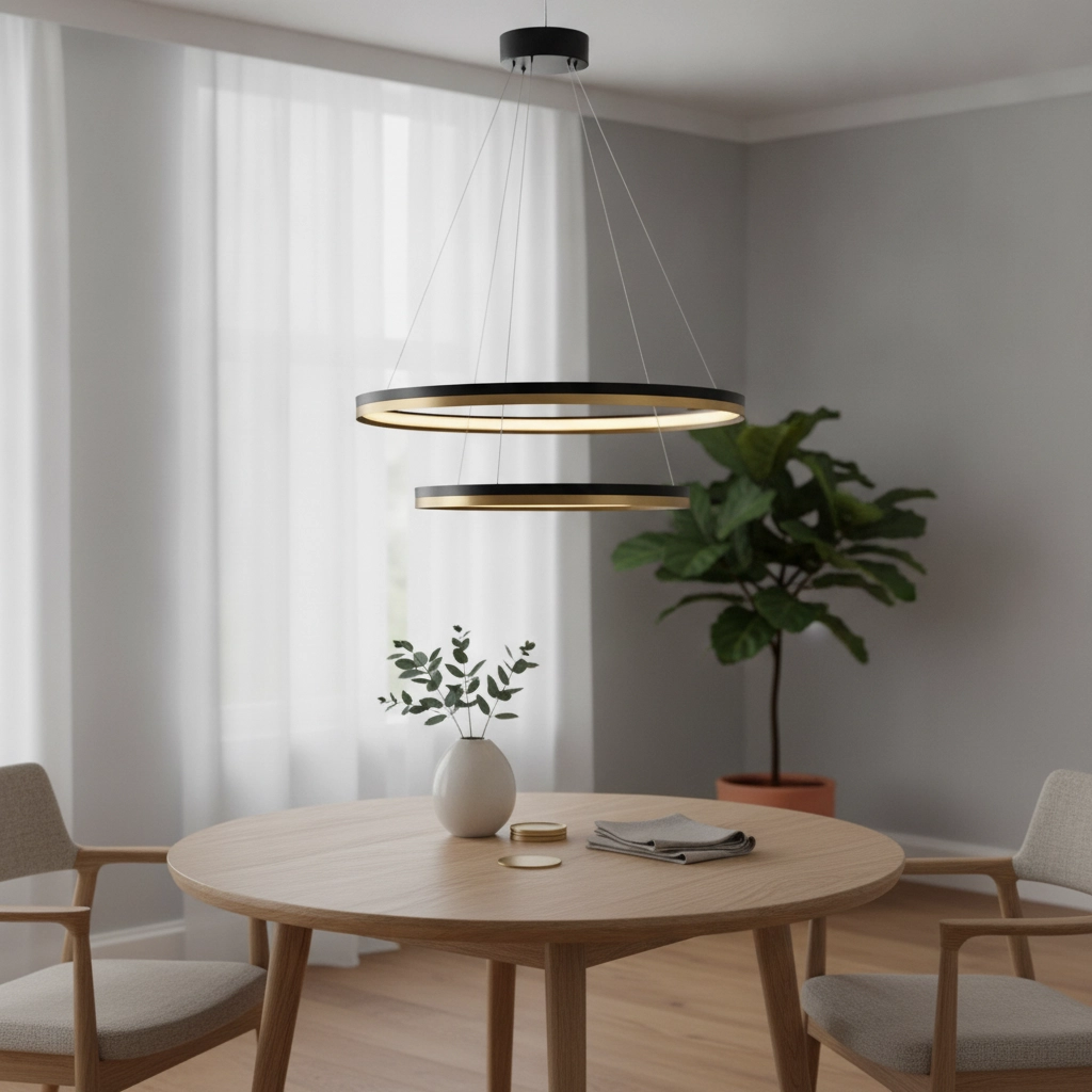 Pendant lamp Cantria black with gold Ø 80cm