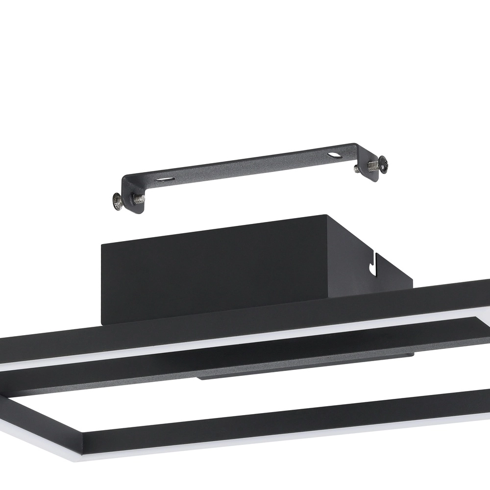 Led ceiling light Amandolo with remote control - black - square Eglo 9008606303939