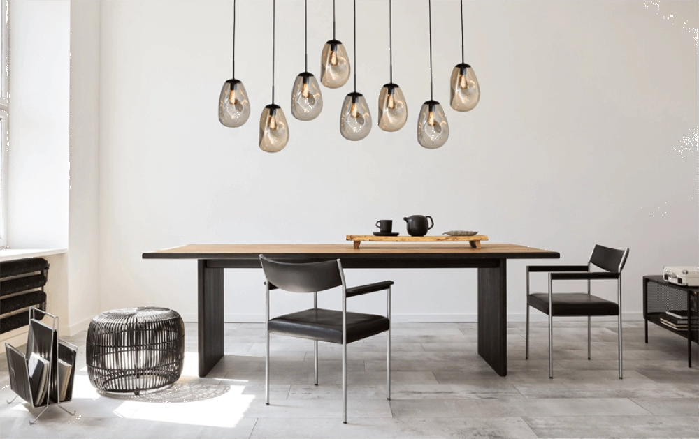 Hanging lamp Lava 8x gold glass Ø 22.5cm Masterlight 8718121286327