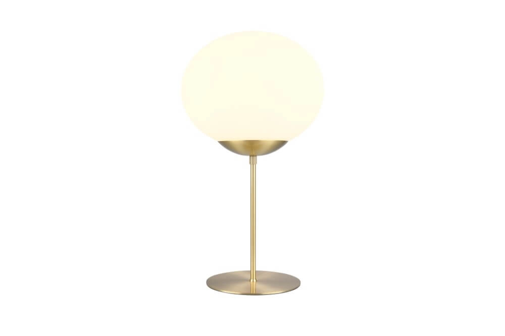 Table lamp Fomento Ø 30cm - brass with white glass Trio 4017807616170