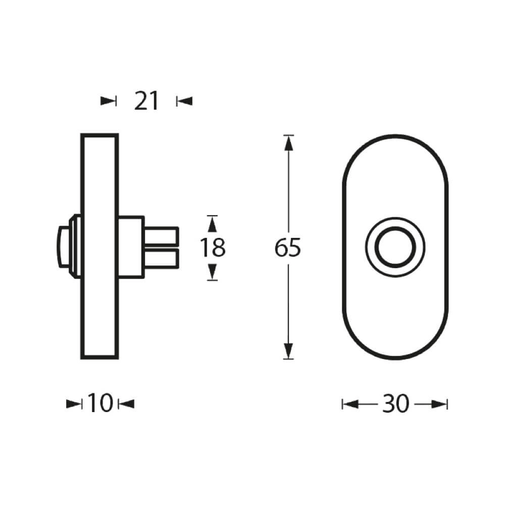 Oval doorbell Chimea Stainless steel Intersteel 8714186054574