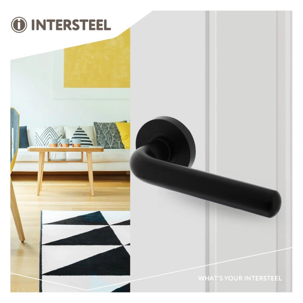 Door handle Agatha on rosette black Intersteel 8714186471098