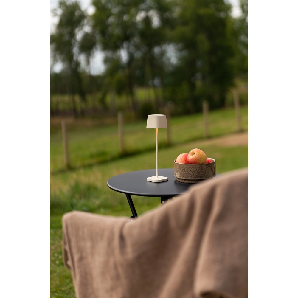 Table lamp Capri mini sand brown gloss rechargeable KonstSmide 7318300030386