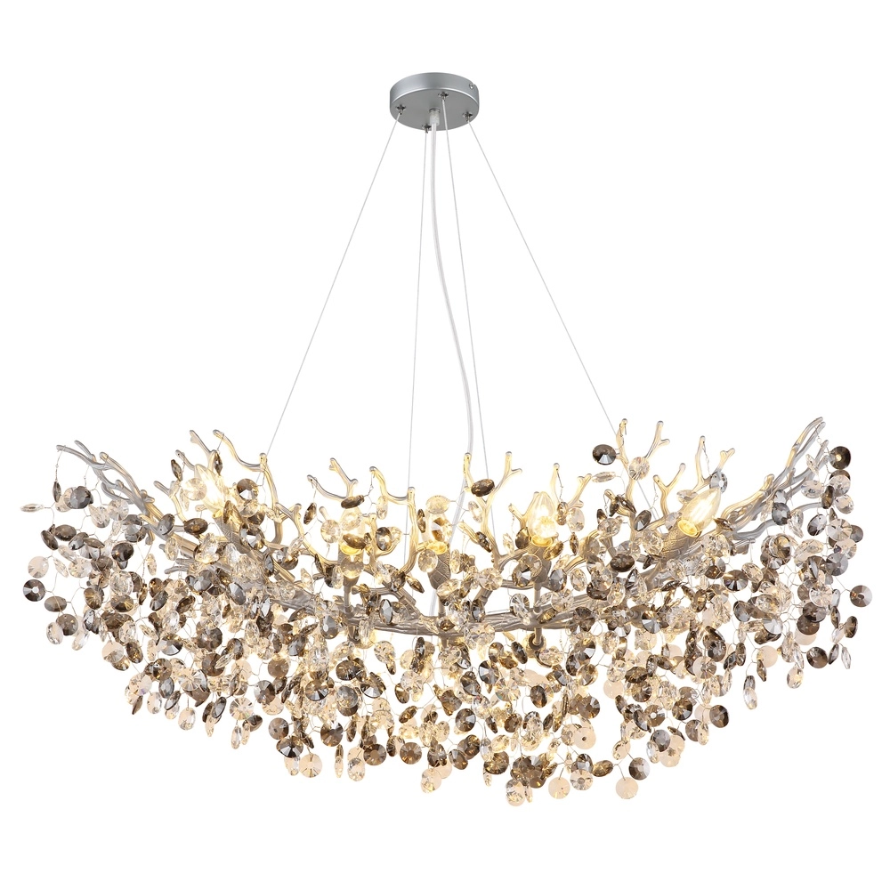 Pendant lamp Queena silver grey 100cm Globo 9007371531691