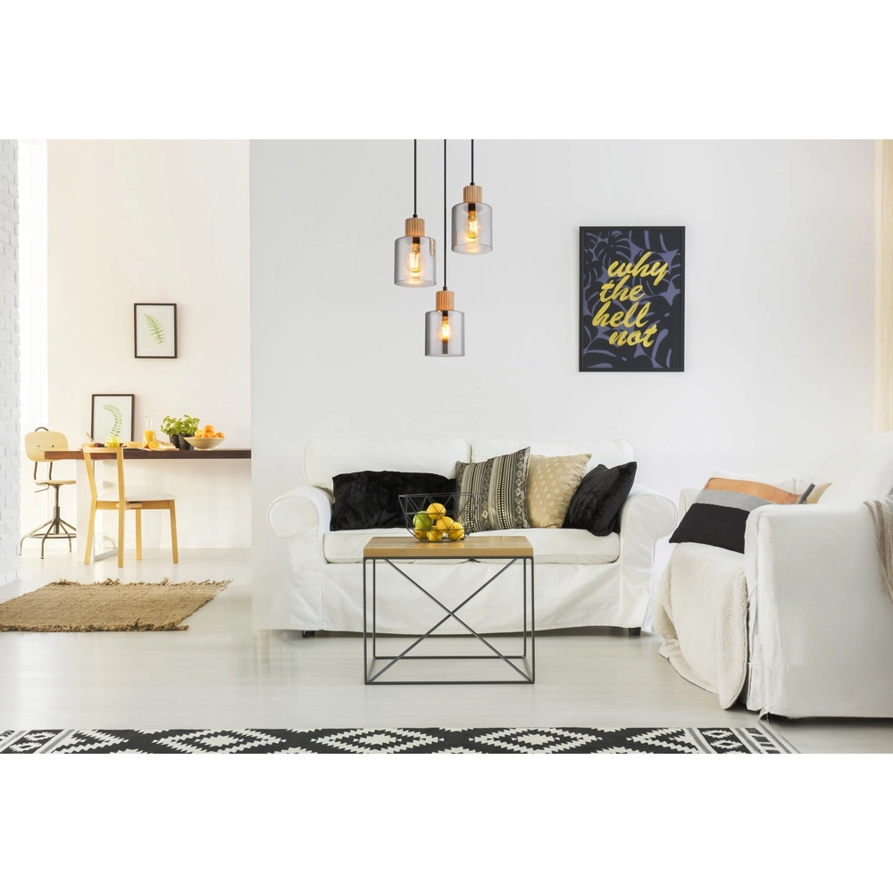 Design pendant lamp Aleidis 3-light round black Globo 9007371518210