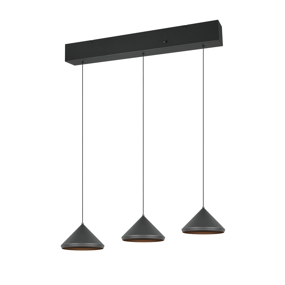 3-light pendant lamp Laguna black Trio 4017807667646