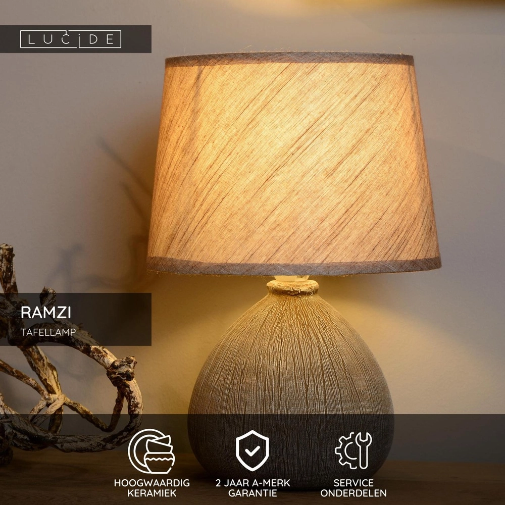 Table lamp Ramzi Brown Lucide 5411212470188