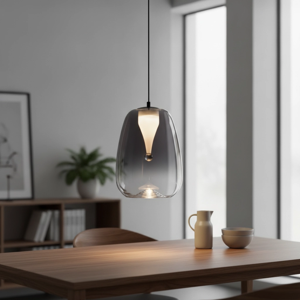 Design pendant lamp Oblo 1-light smoke glass