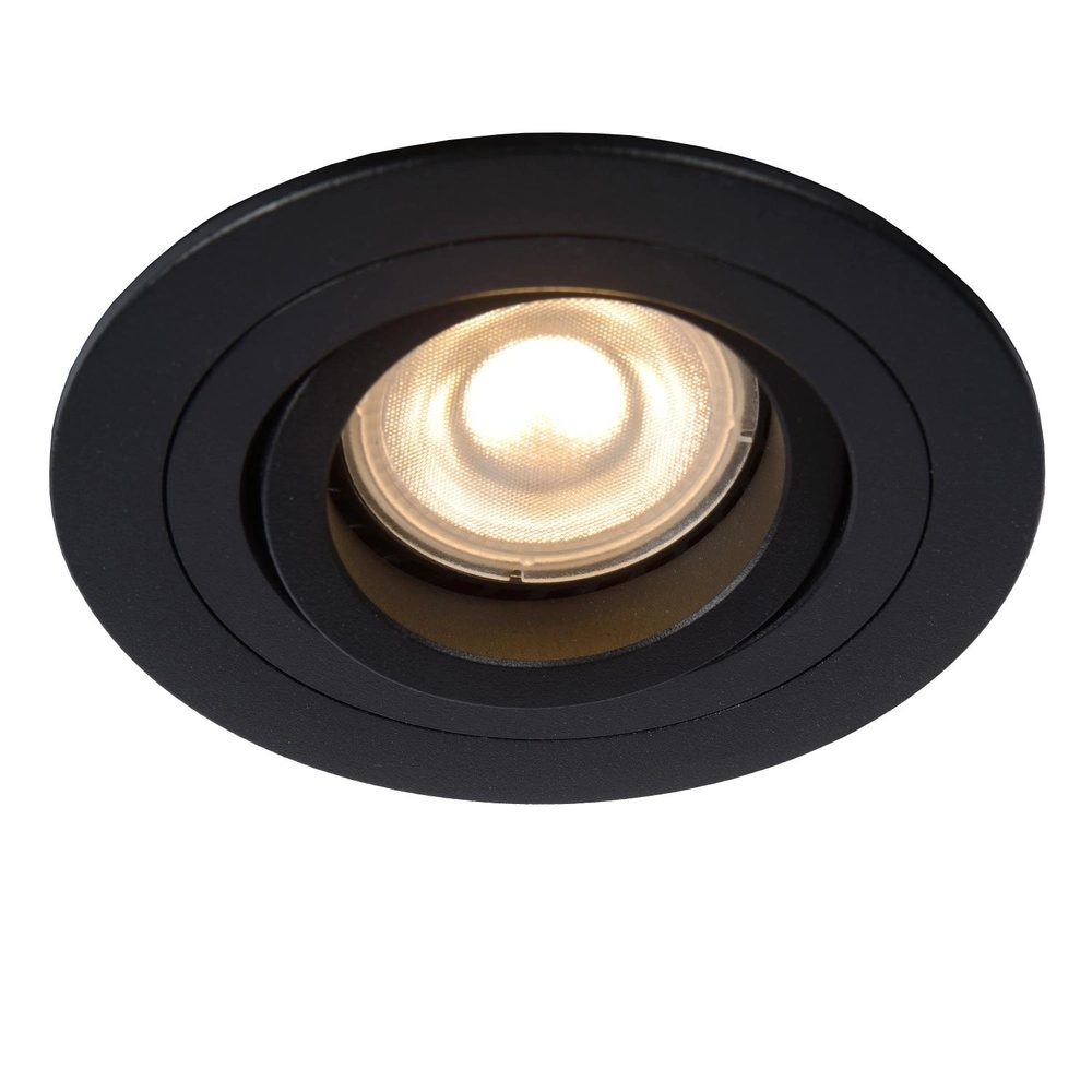 Recessed spotlight Tube black Ø 9,2cm Lucide 5411212221308