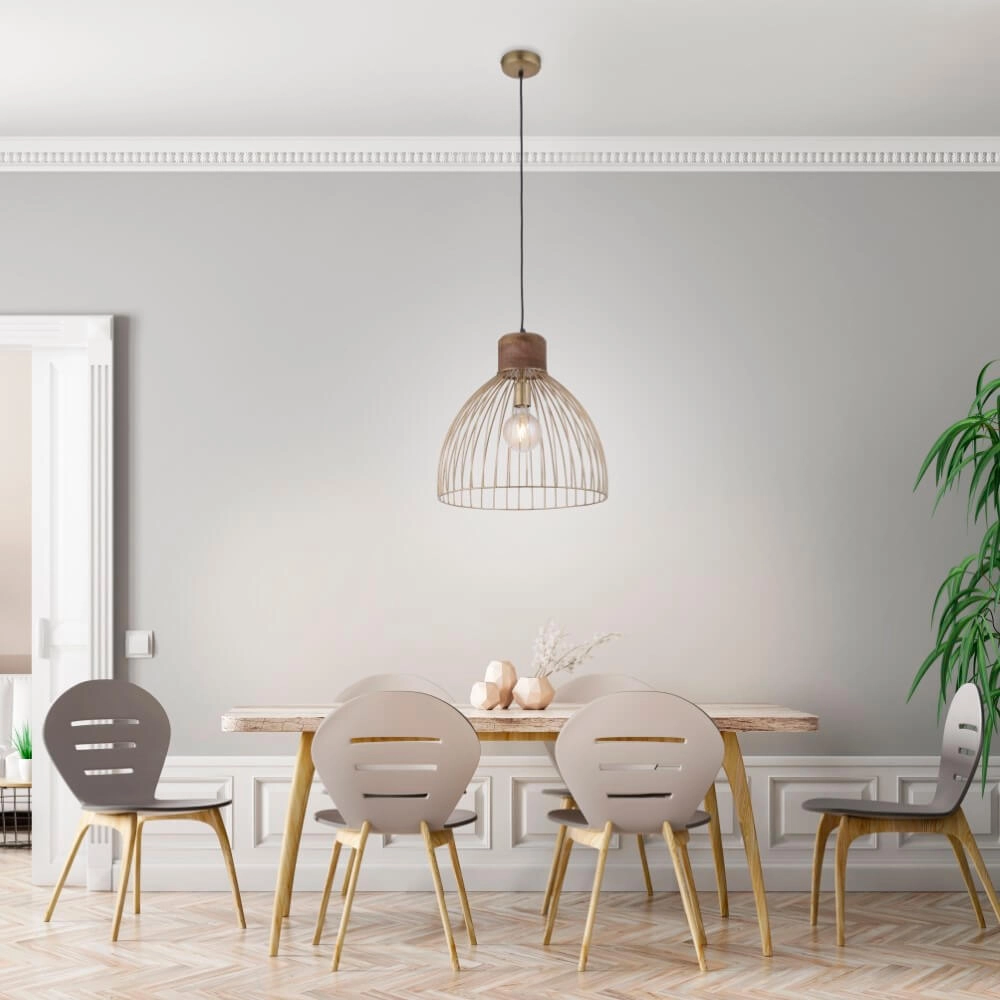 Pendant lamp Alami Brown brass Just Light 4043689976125