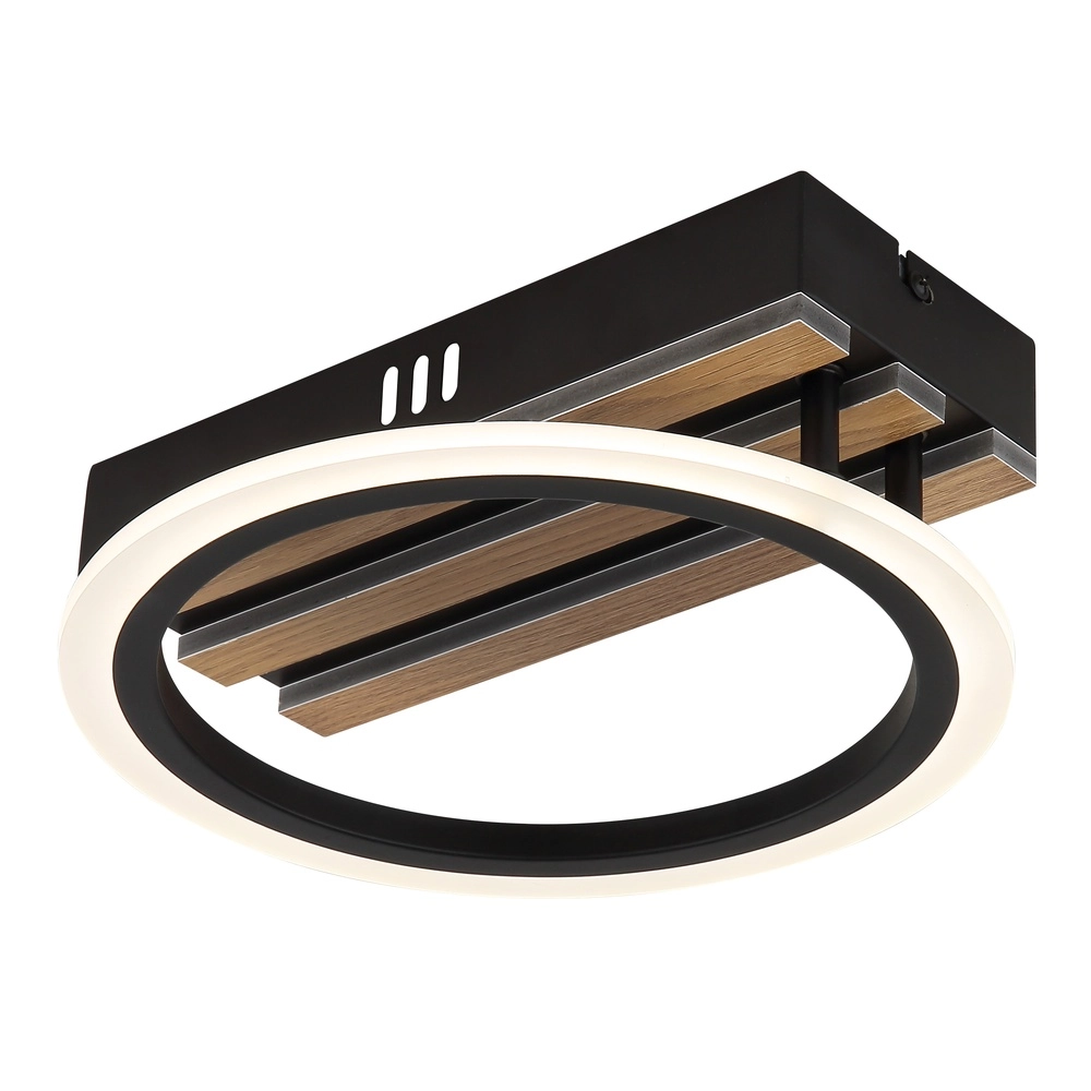 Ceiling lamp Blevins black with wood