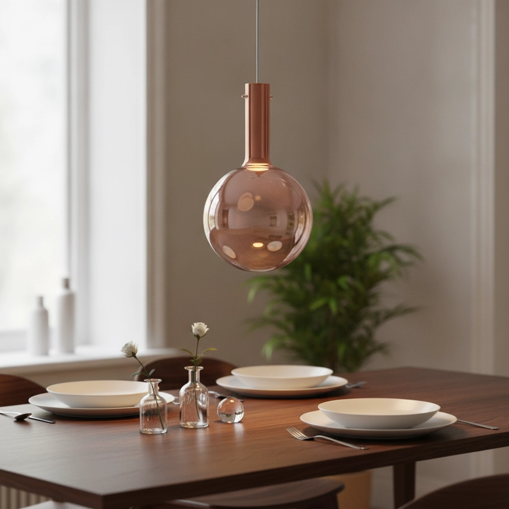 Pendant lamp Nostos pink glass