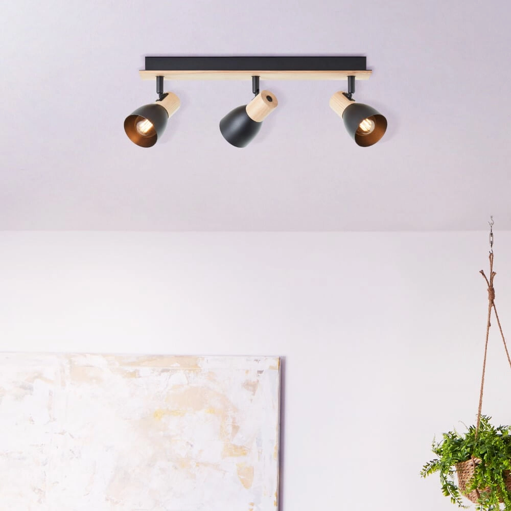 Ceiling light Daintree 3-light black Brilliant 4004353408748