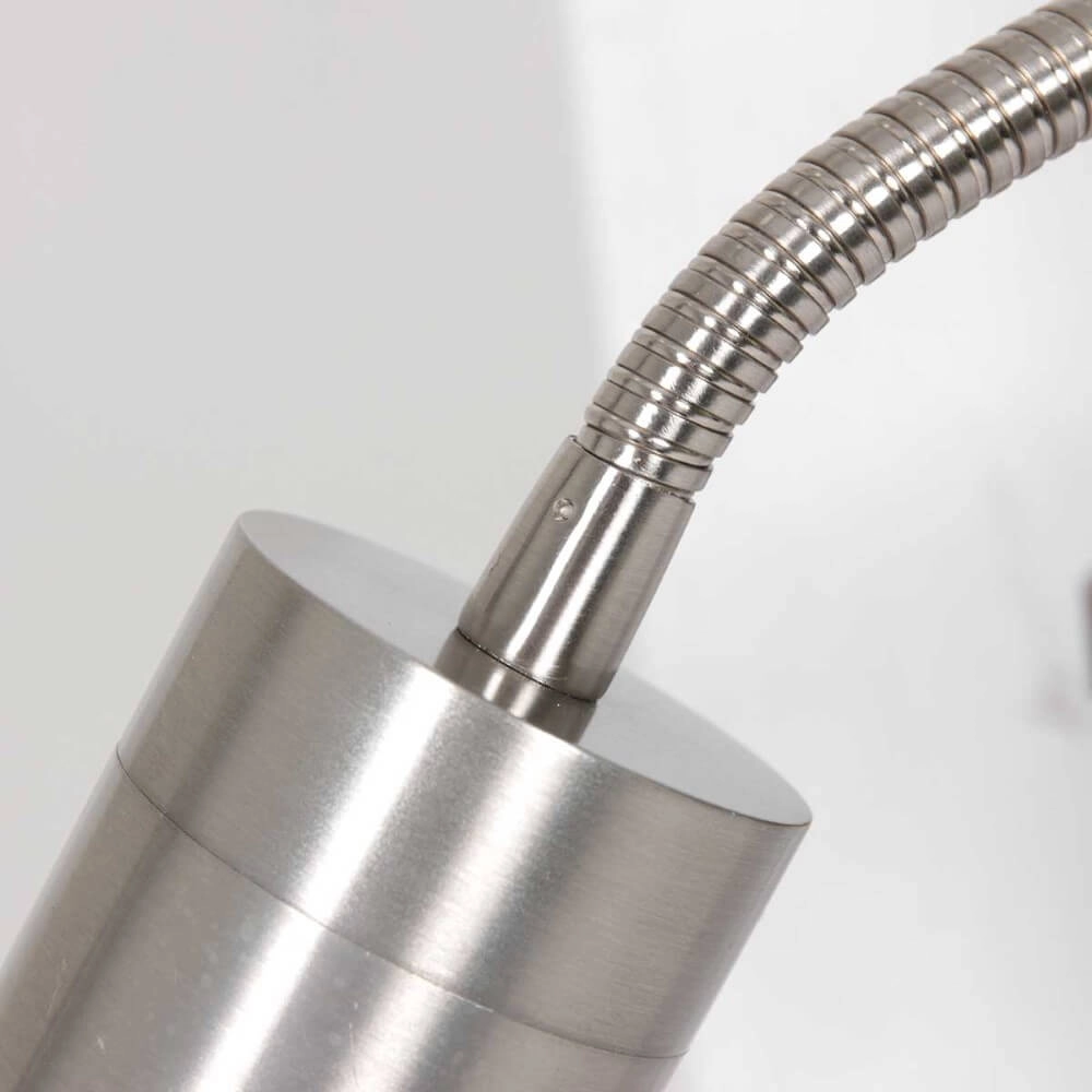 Bed lamp stainless steel Upround With charger and USB Steinhauer 8712746170443