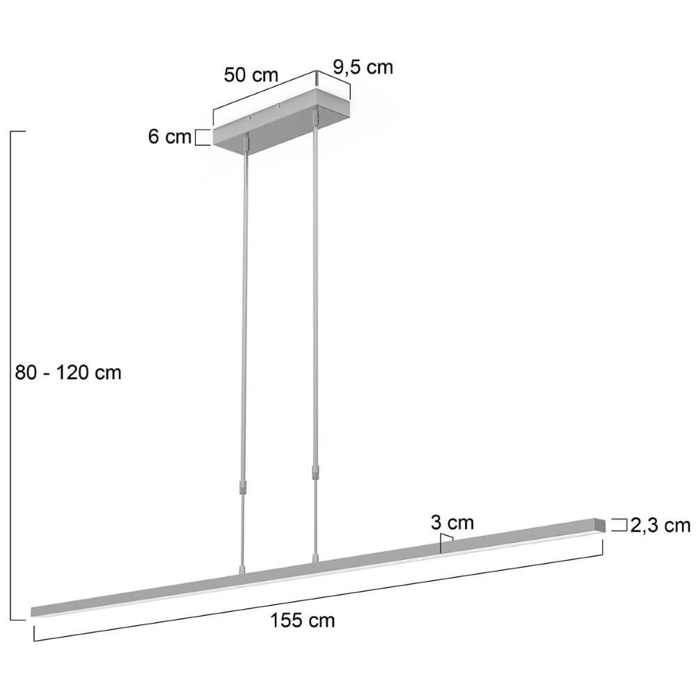 XXL LED hanging lamp Bande stainless steel Steinhauer 8712746148510