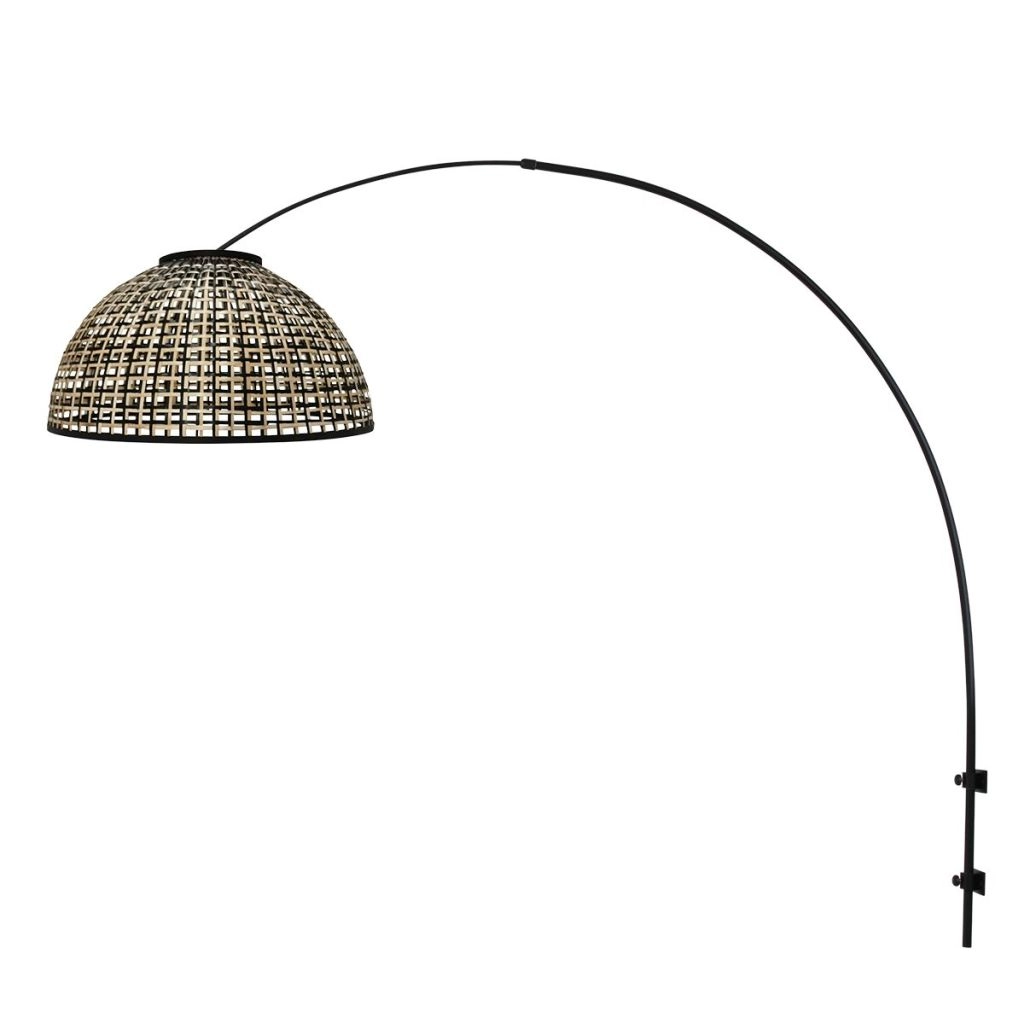 Black wall lamp Nox Light with bamboo shade Ø60cm Steinhauer 8712746182019