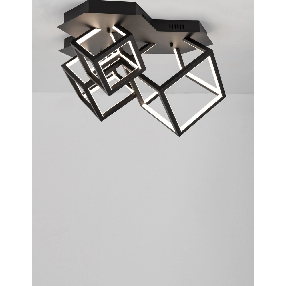 Square ceiling lamp Gabbia black Lyora 5212017423436