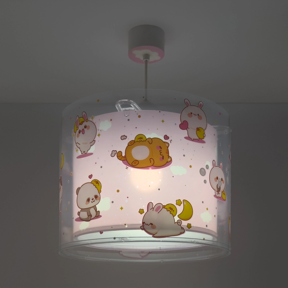 Children's pendant lamp Kawaii Friends Pink glow in the dark Dalber 8420406002699
