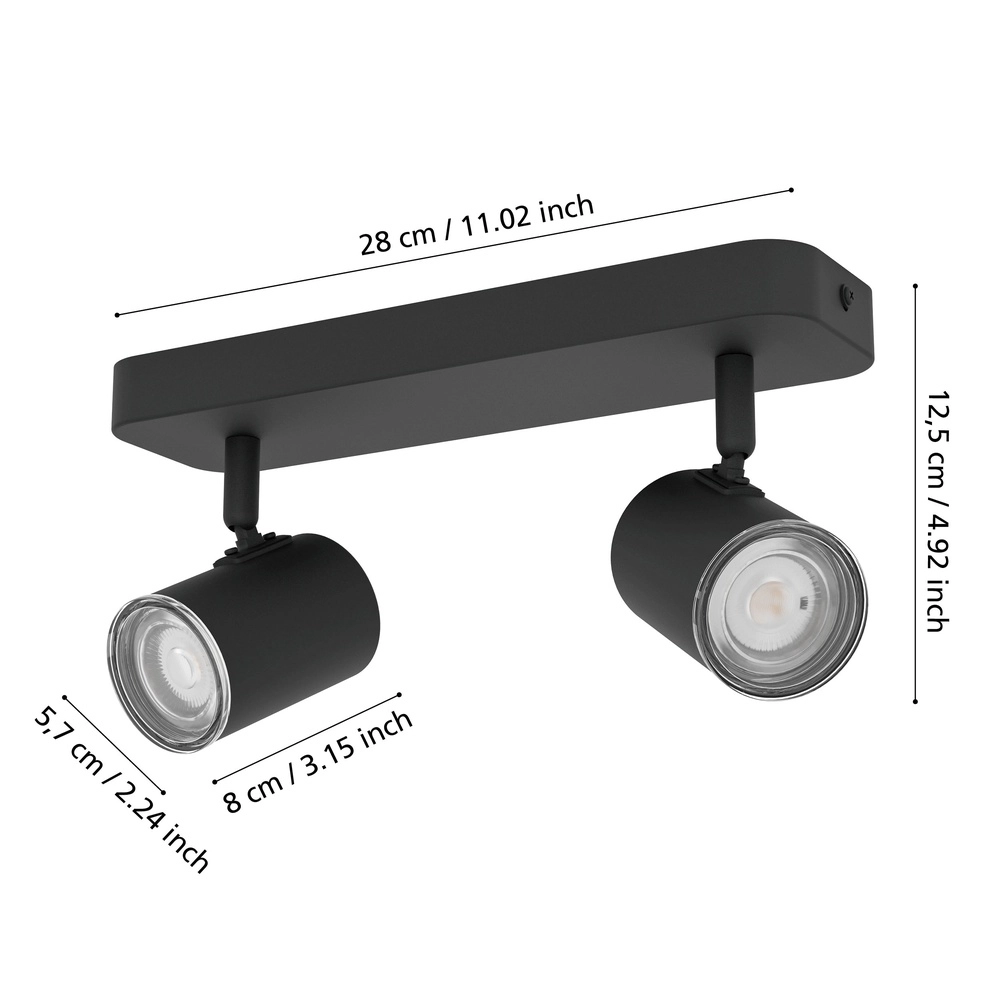 Bathroom spotlights Consuma 1 2x GU10 - white Eglo 9008606365005