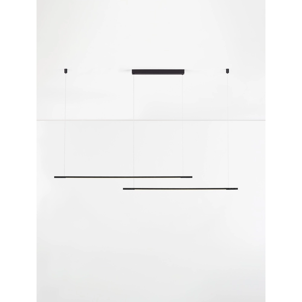 Sleek pendant lamp Brillia black 161cm