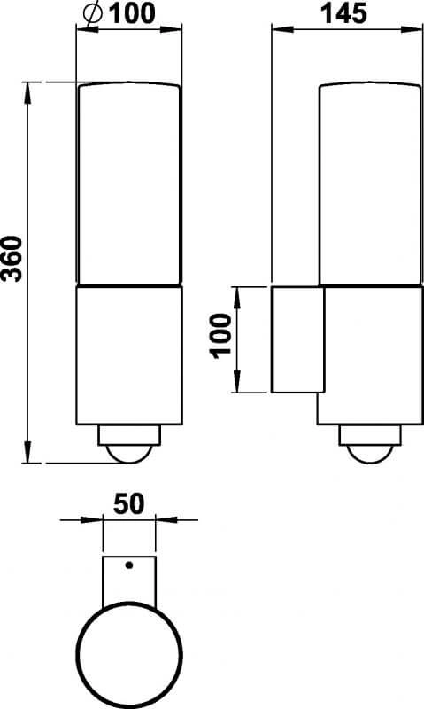 Outdoor lamp Cyl with motion sensor Albert 4007235802788