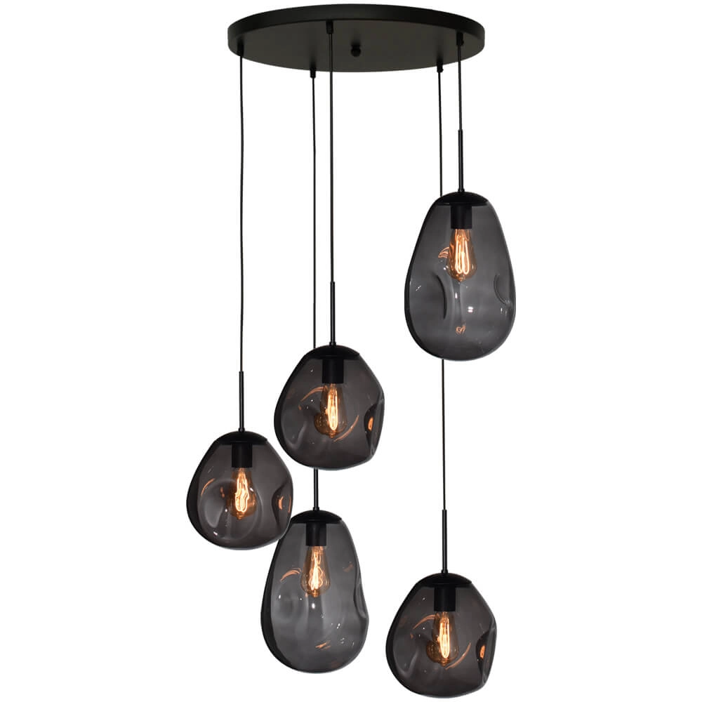 Vide hanging lamp Lava 5x smoke glass
