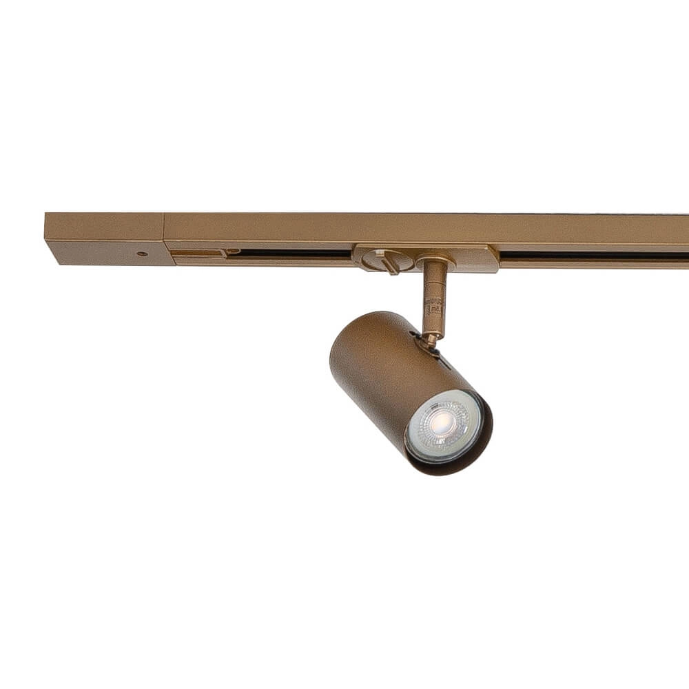 1-phase rail set 150cm Cilinder gold with 4 spots Highlight 8718379047237