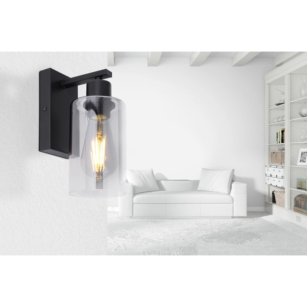 Black wall lamp Hadera with smoke glass Globo 9007371402847