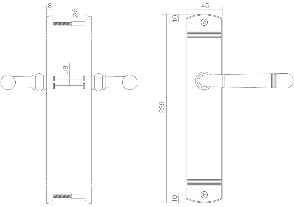 Door handle Helena blind brass lacquered Intersteel 8714186341032