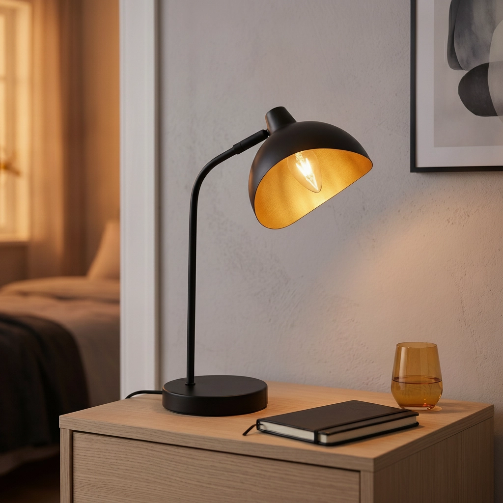 Table lamp Geti Black with gold inside