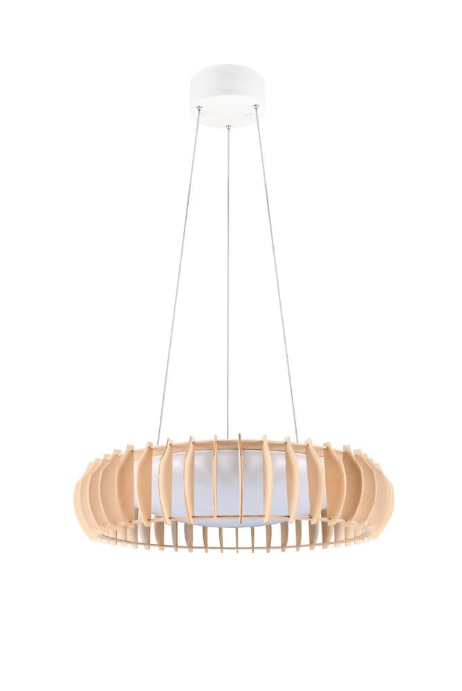 Wooden pendant lamp Monte Ø 60cm Trio 4017807600100