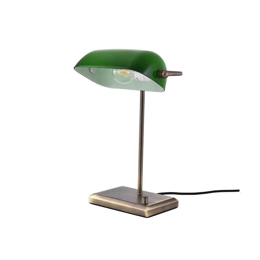 Classic banker's lamp Oxford Bronze with green Artdelight 8720701100145