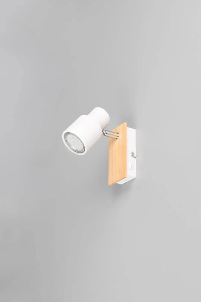 Design wall lamp Pierre white with wood Trio 4017807638141