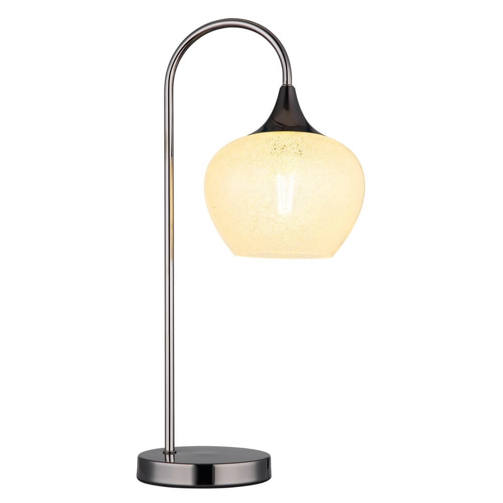 Anthracite table lamp Maxy with white glass single