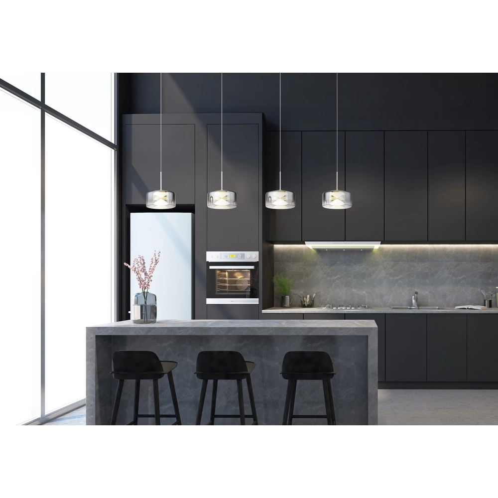 Design pendant lamp Belinda 4-light white with smoke glass Globo 9007371566372