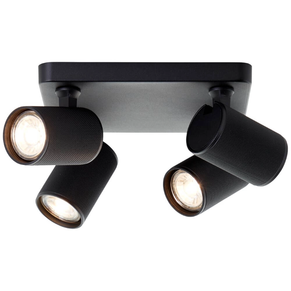 Square surface-mounted spot Marty black Brilliant 4004353424427