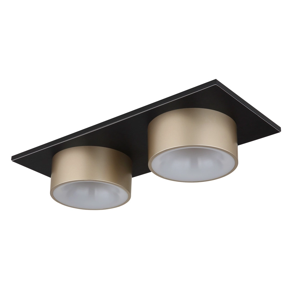 2-light ceiling lamp Raymond black with champagne Globo 9007371522873