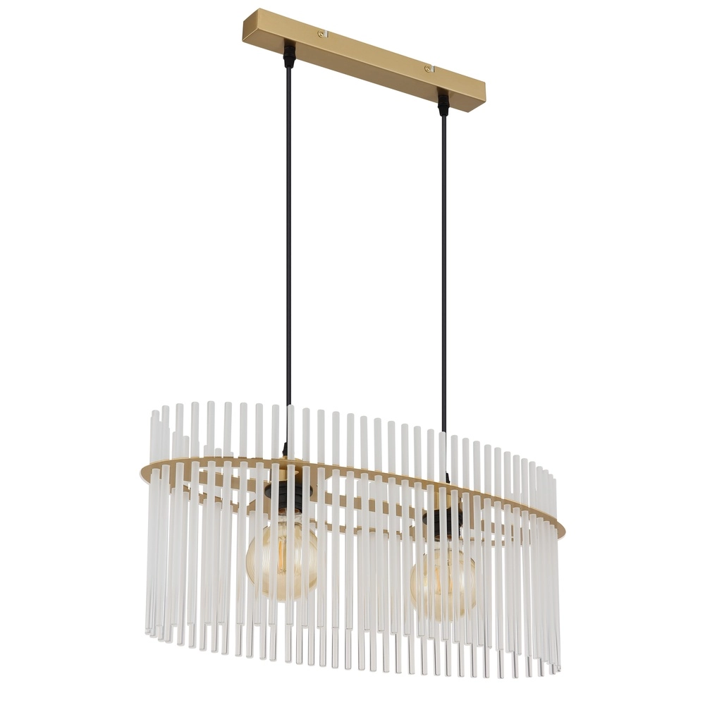 Pendant lamp Gorley Gold with white glass sticks Globo 9007371509140