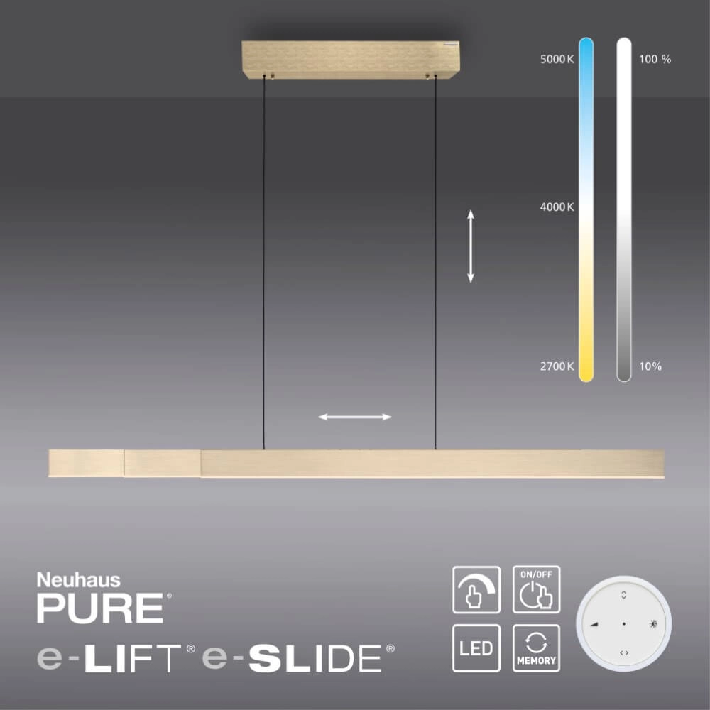 Design hanging lamp Pure Moto-Rise brass Paul Neuhaus 4012248371626