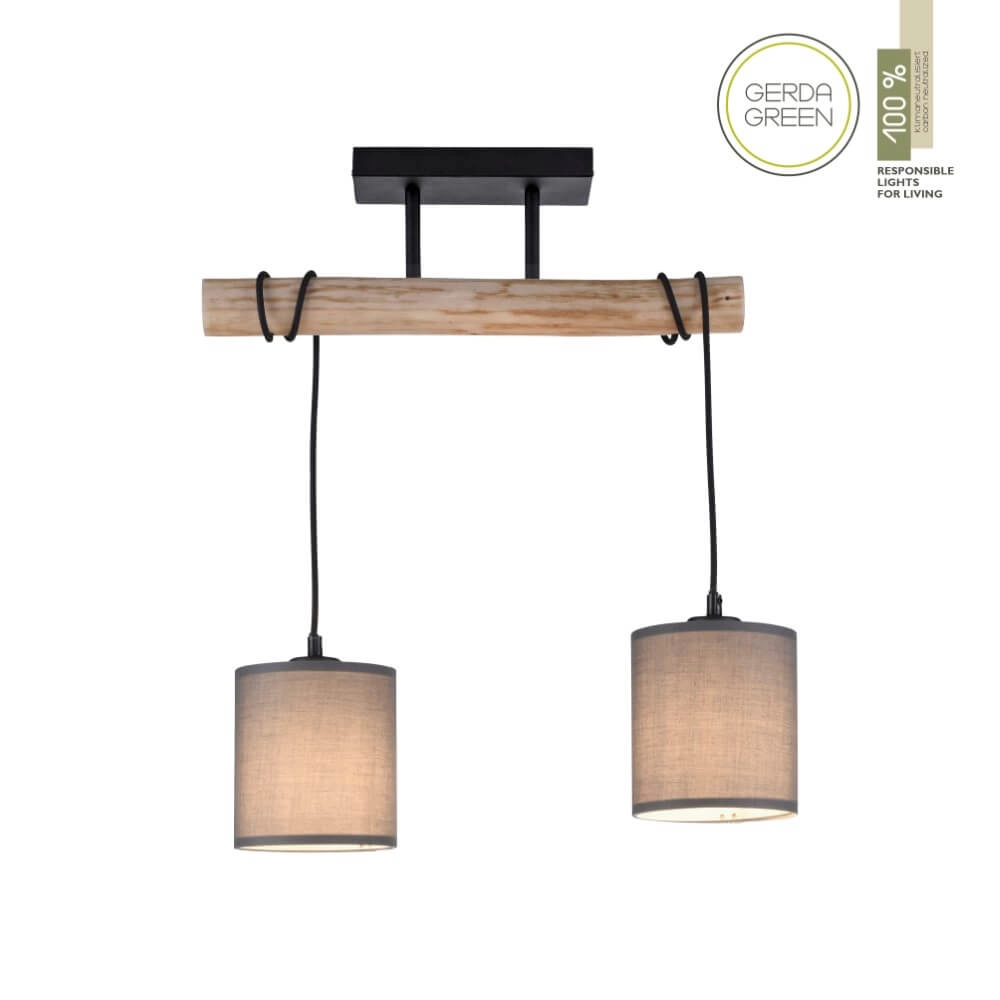 Country ceiling lamp Green Tribu Taupe Just Light 4043689995164