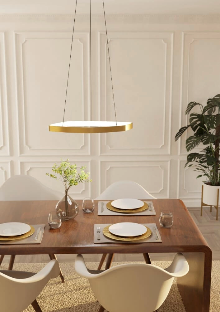 Gold LED pendant lamp Vallerosa Ø 58cm Eglo 9008606277827