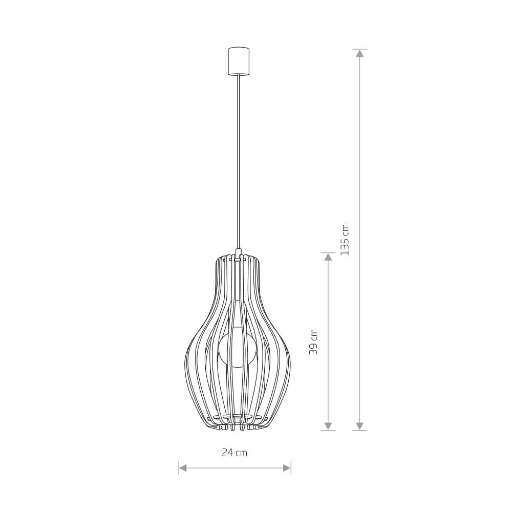 Wooden hanging lamp Ika Ø 24cm Lyora 5903139417198