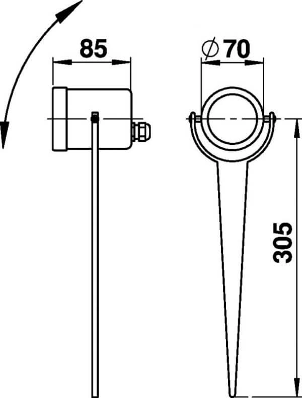 Garden spotlight on pin Perma Stainless steel Albert 4007235921120