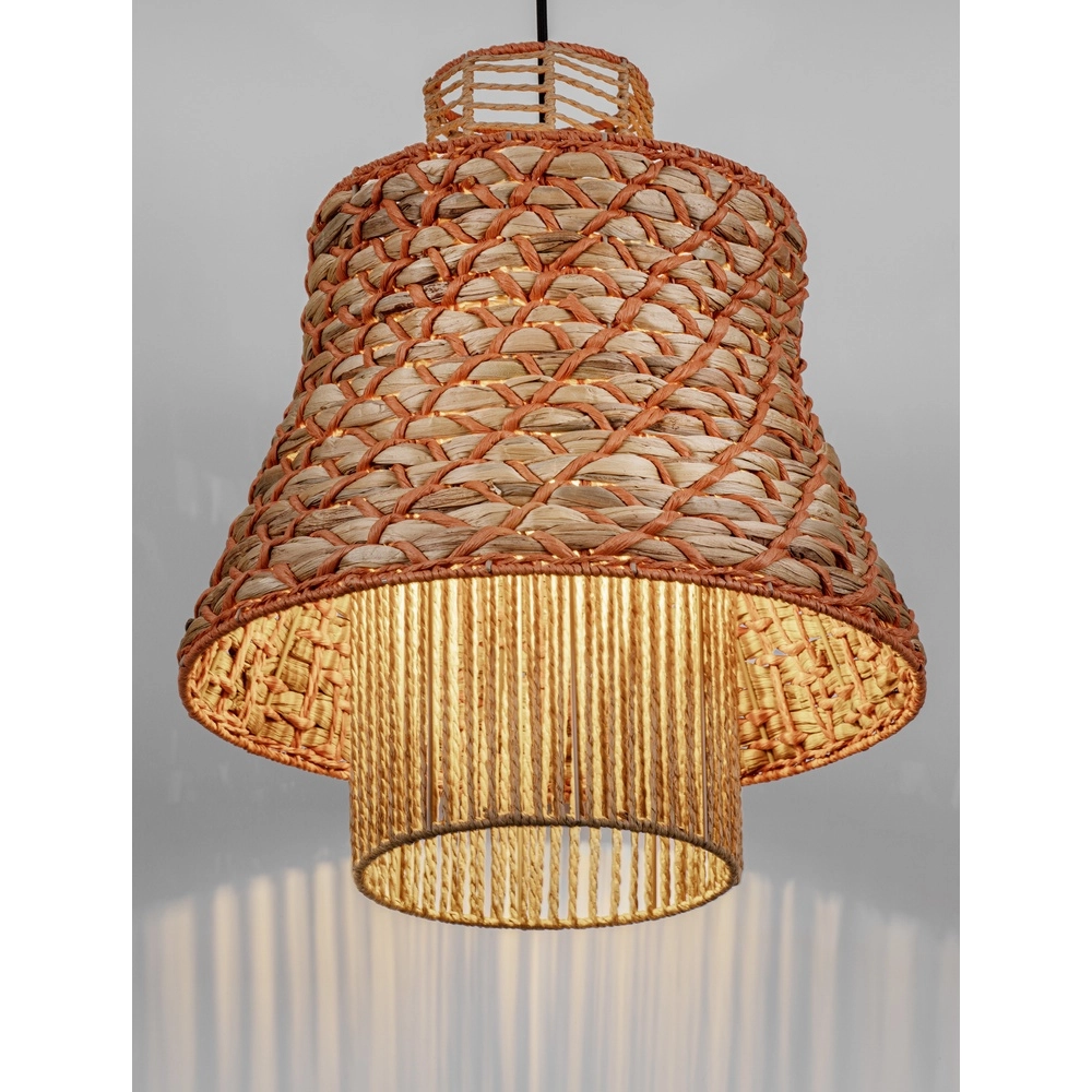 Rattan pendant lamp Mande brown with orange Lyora 5212017477378