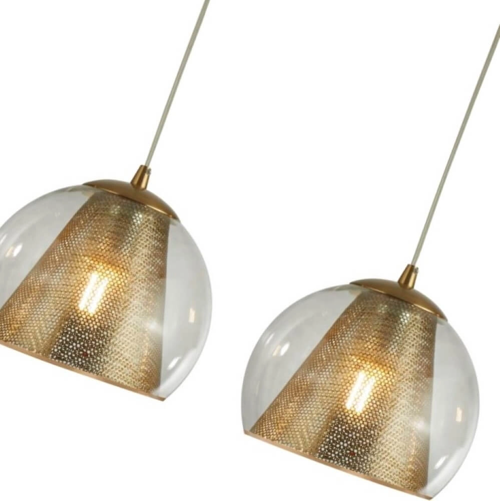 Dining room pendant lamp Conio Gold with glass Searchlight 5053423135915