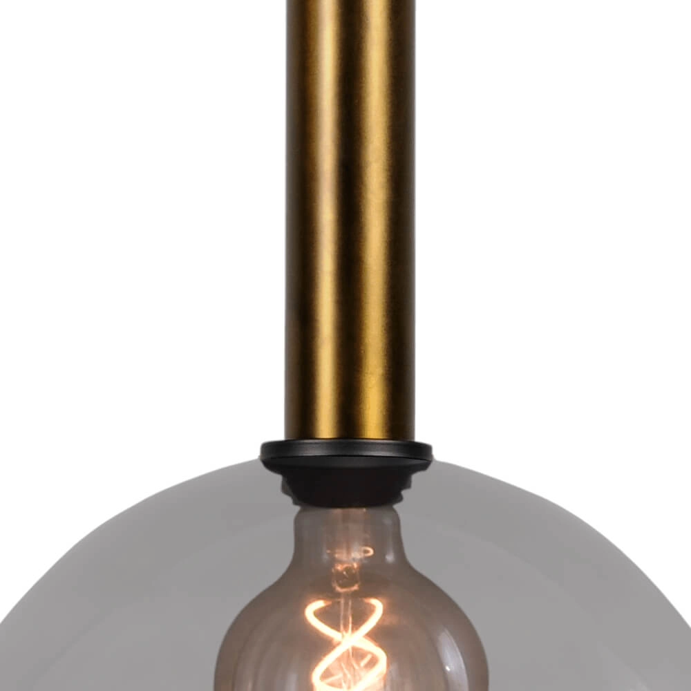 Hanging lamp Ø 30cm Bella 2 Antique brass with smoke glass Masterlight 8718121334103