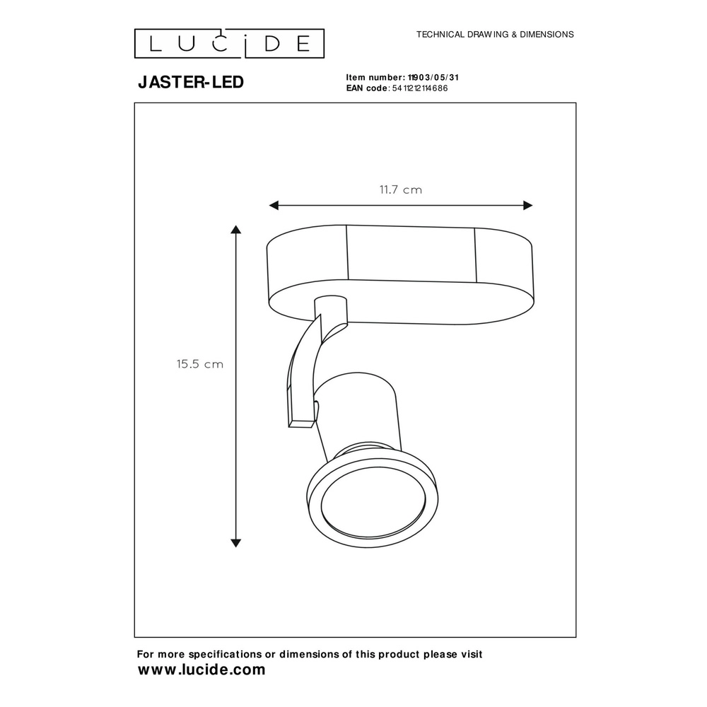 Ceiling light Jaster-Led white Lucide 5411212114686