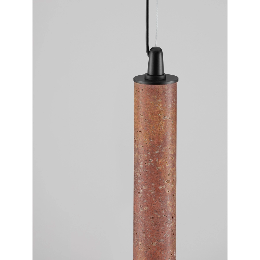 Modern pendant lamp Muse Black with Red Travertine Lyora 5212017495808